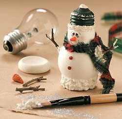 16 - country woman magazine - lightbulb snowman