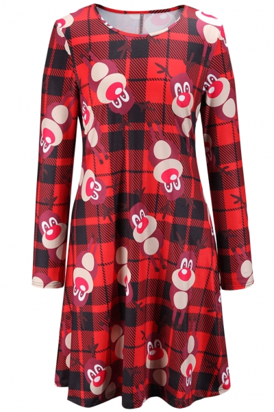 christmas-rudolph-the-red-nosed-reindeer-printing-dress