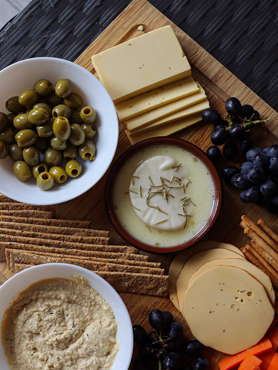 vegan cheese and olives